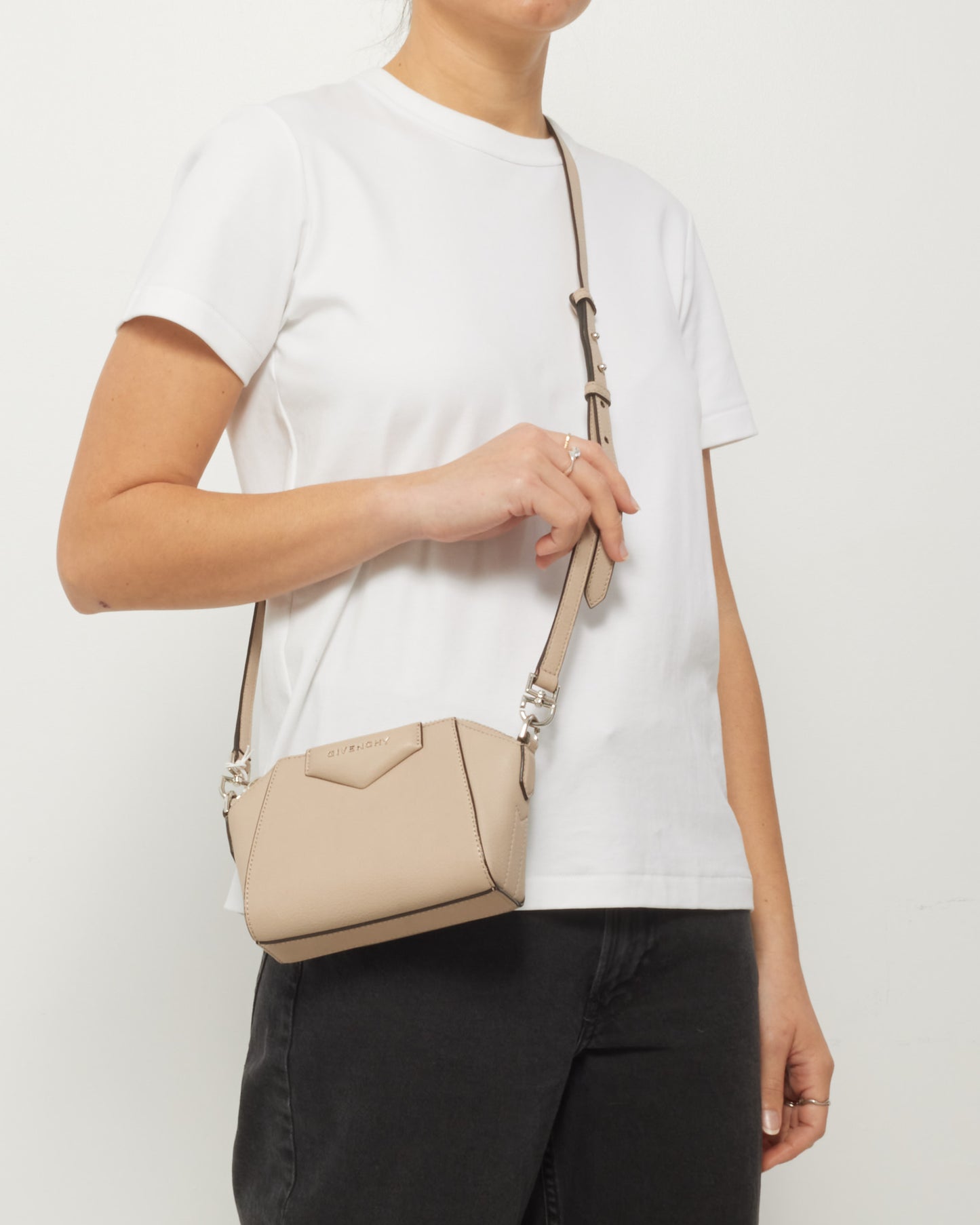 Givenchy Beige "Dune" Leather Nano Antigona Crossbody Bag