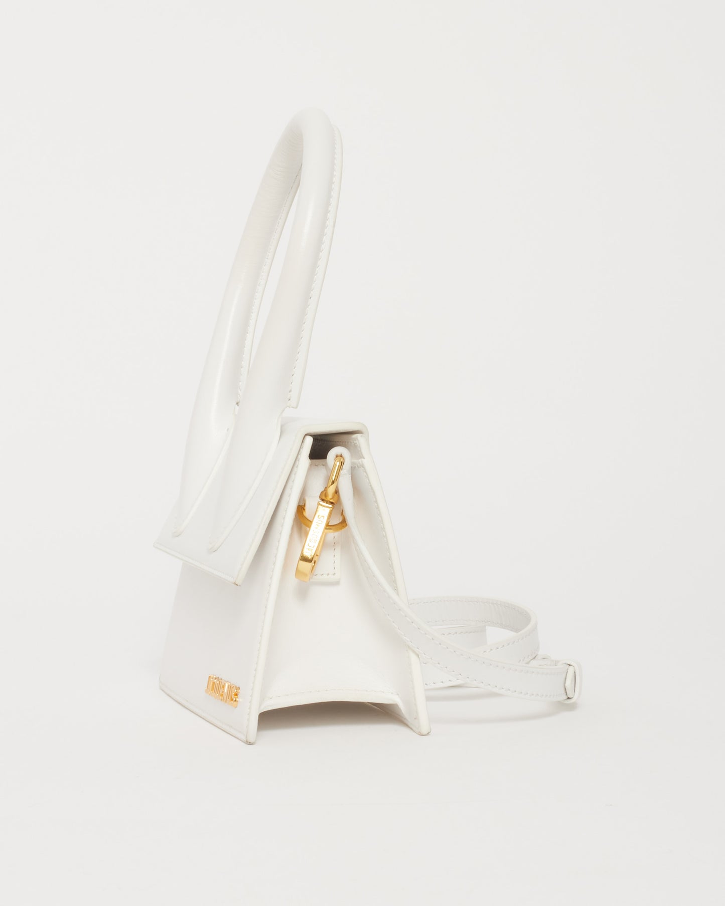 Jacquemus White Leather "Le Chiquito Moyen" Bag