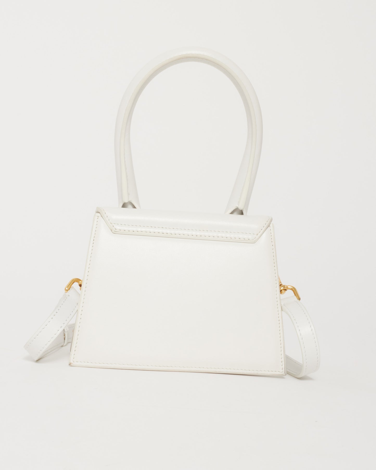 Jacquemus White Leather "Le Chiquito Moyen" Bag