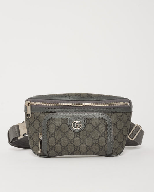 Gucci Grey Monogram GG Supreme Canvas Ophidia Belt Bag