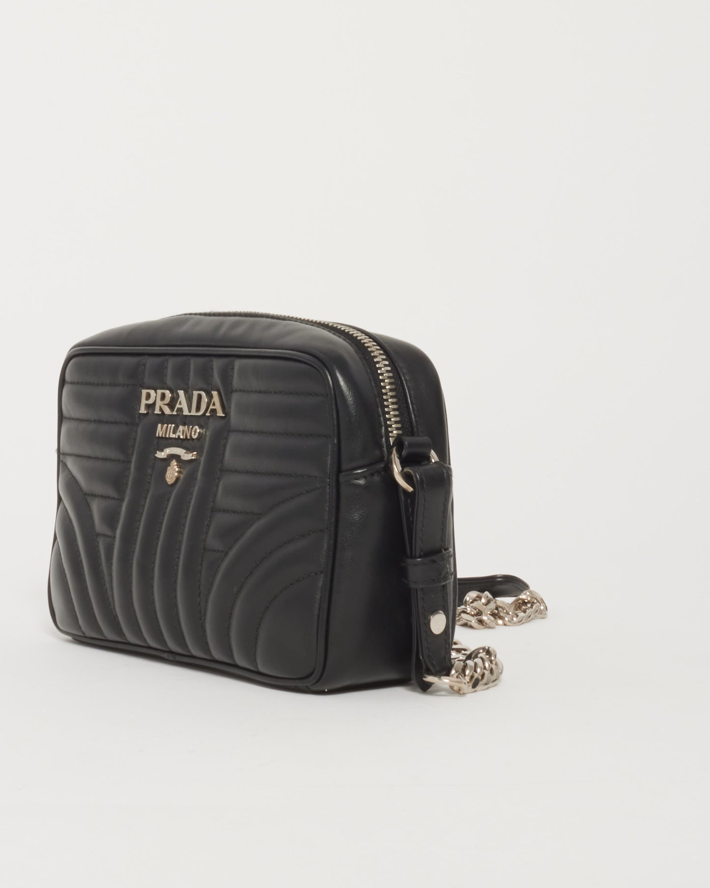 Prada Black Calfskin Leather Diagramme Camera Bag