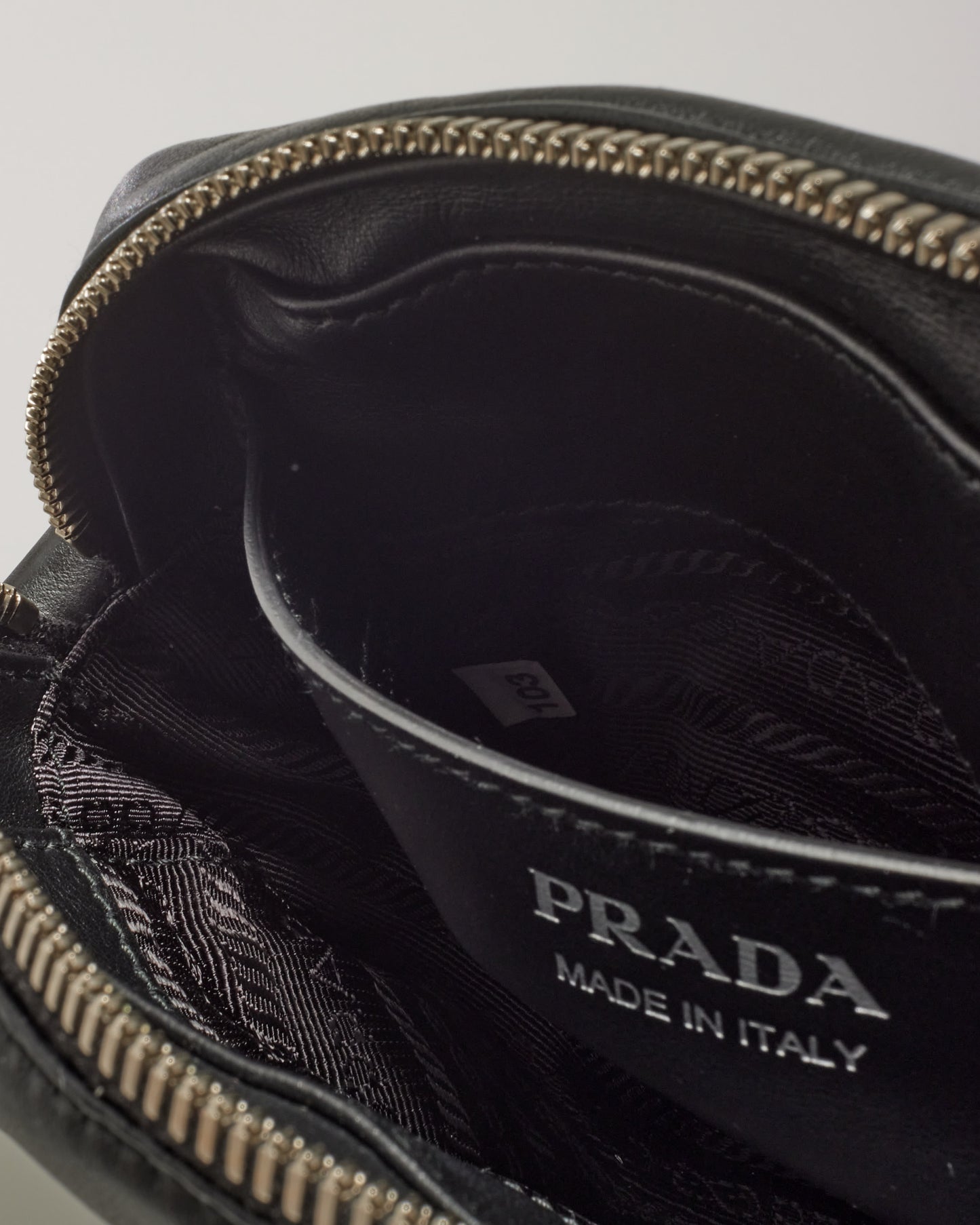 Prada Black Calfskin Leather Diagramme Camera Bag