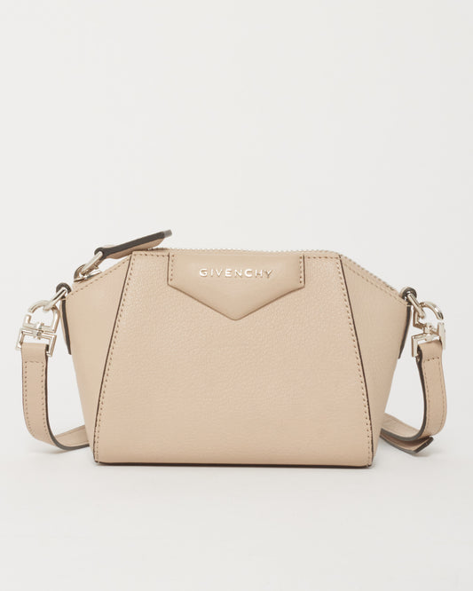 Givenchy Beige "Dune" Leather Nano Antigona Crossbody Bag