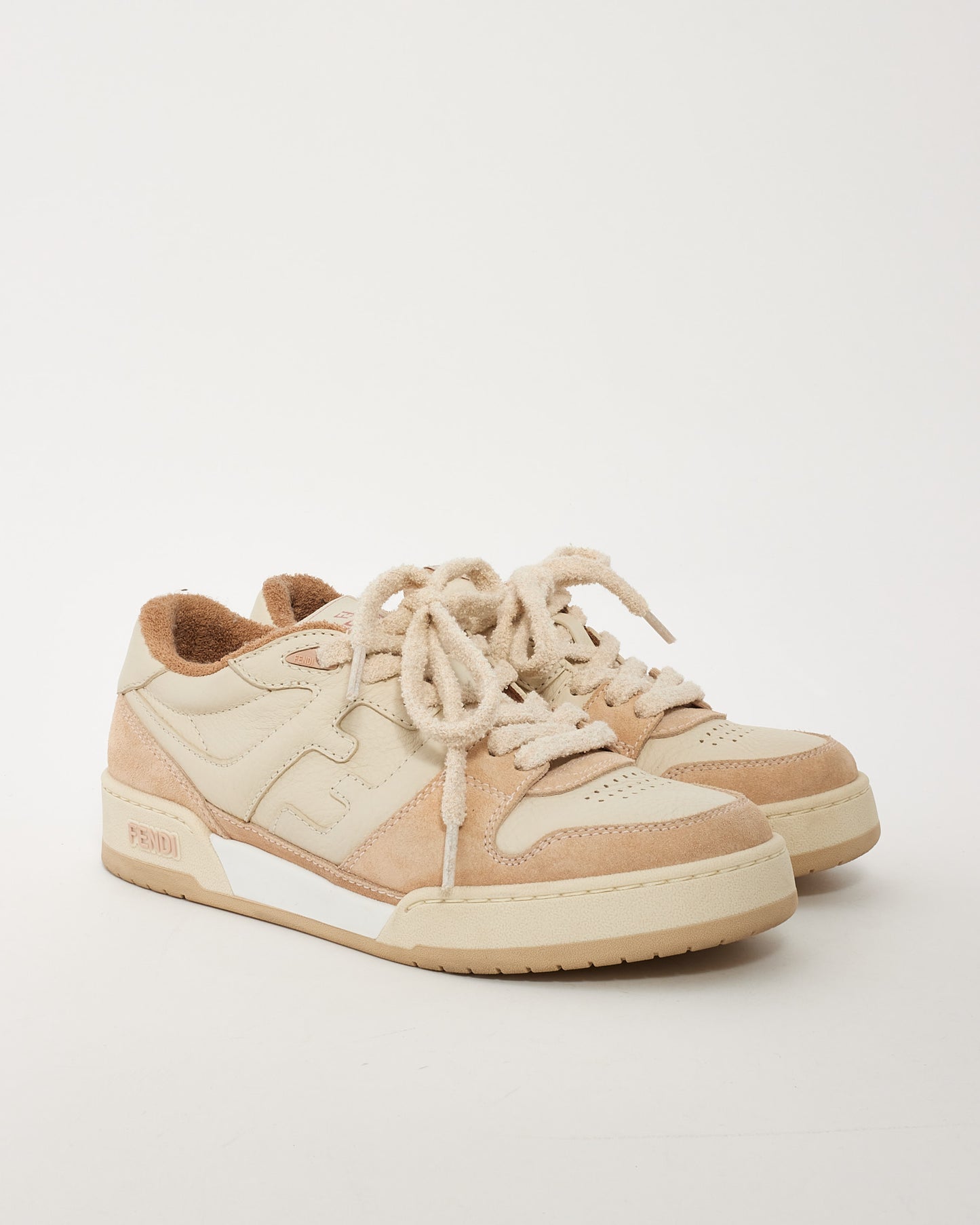 Fendi Beige Match Lace-Up Sneakers - 37