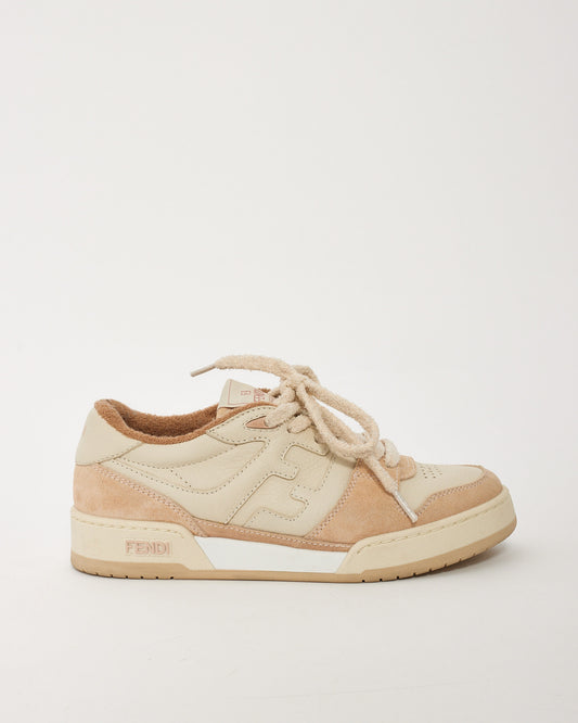 Fendi Beige Match Lace-Up Sneakers - 37