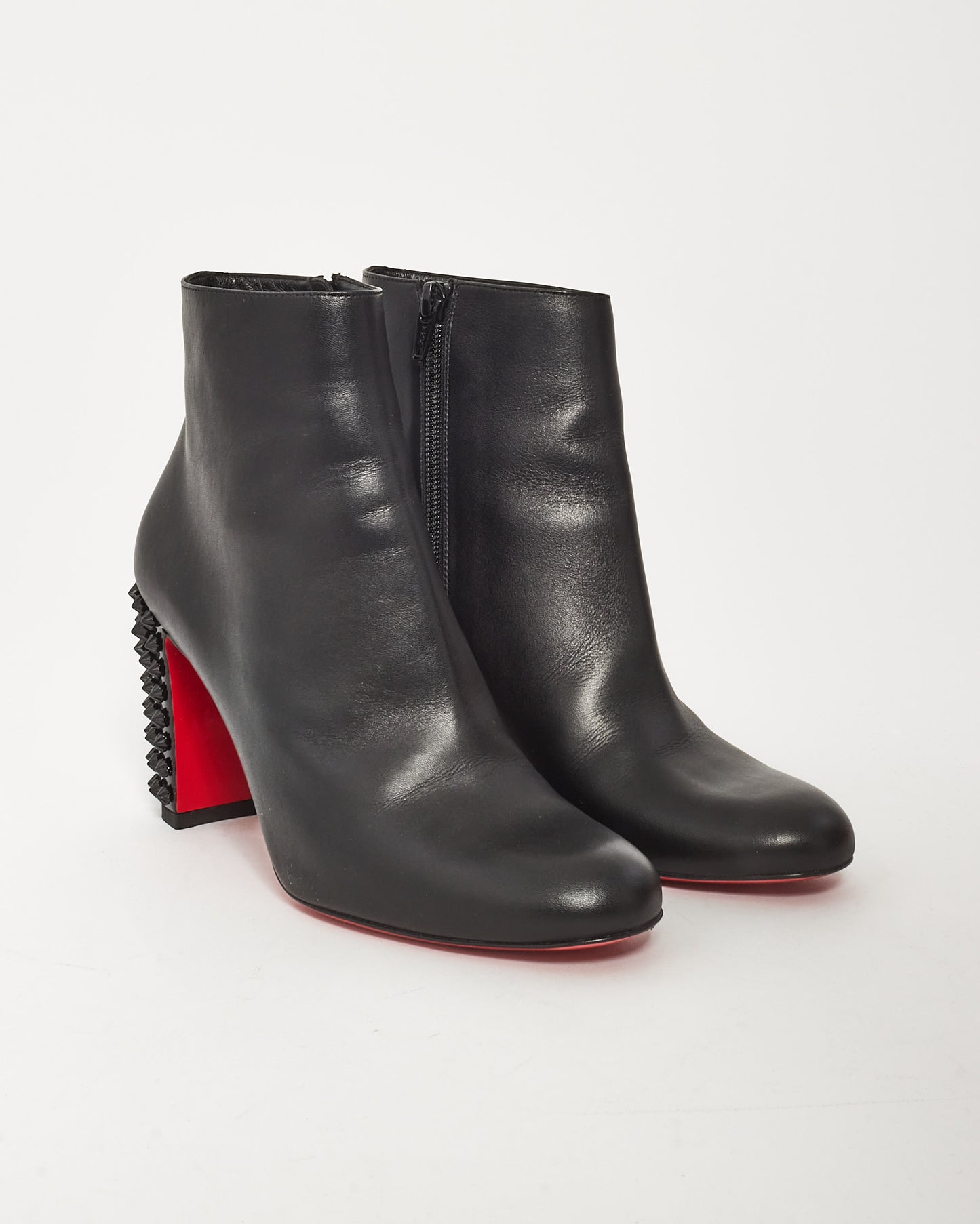 Christian Louboutin Black Leather Suzi Folk 85 Boots - 37