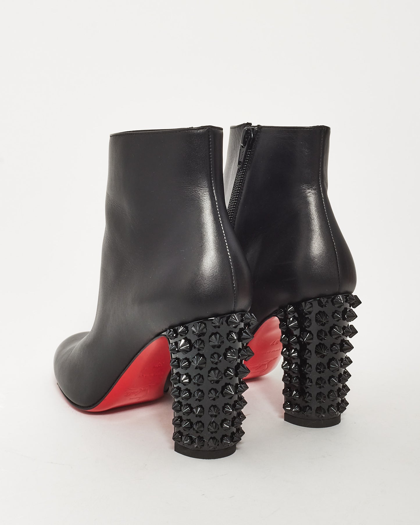 Christian Louboutin Black Leather Suzi Folk 85 Boots - 37