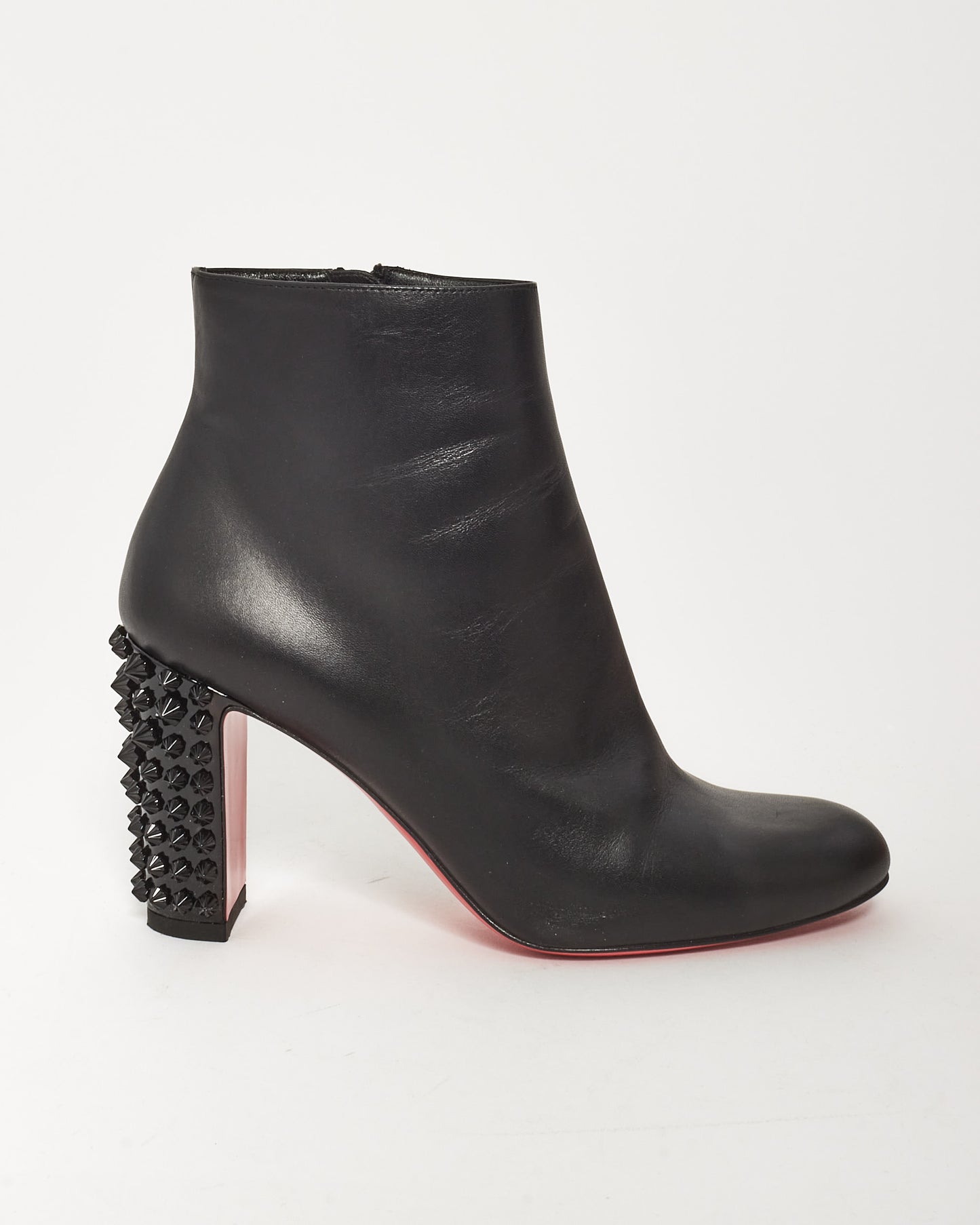 Christian Louboutin Black Leather Suzi Folk 85 Boots - 37