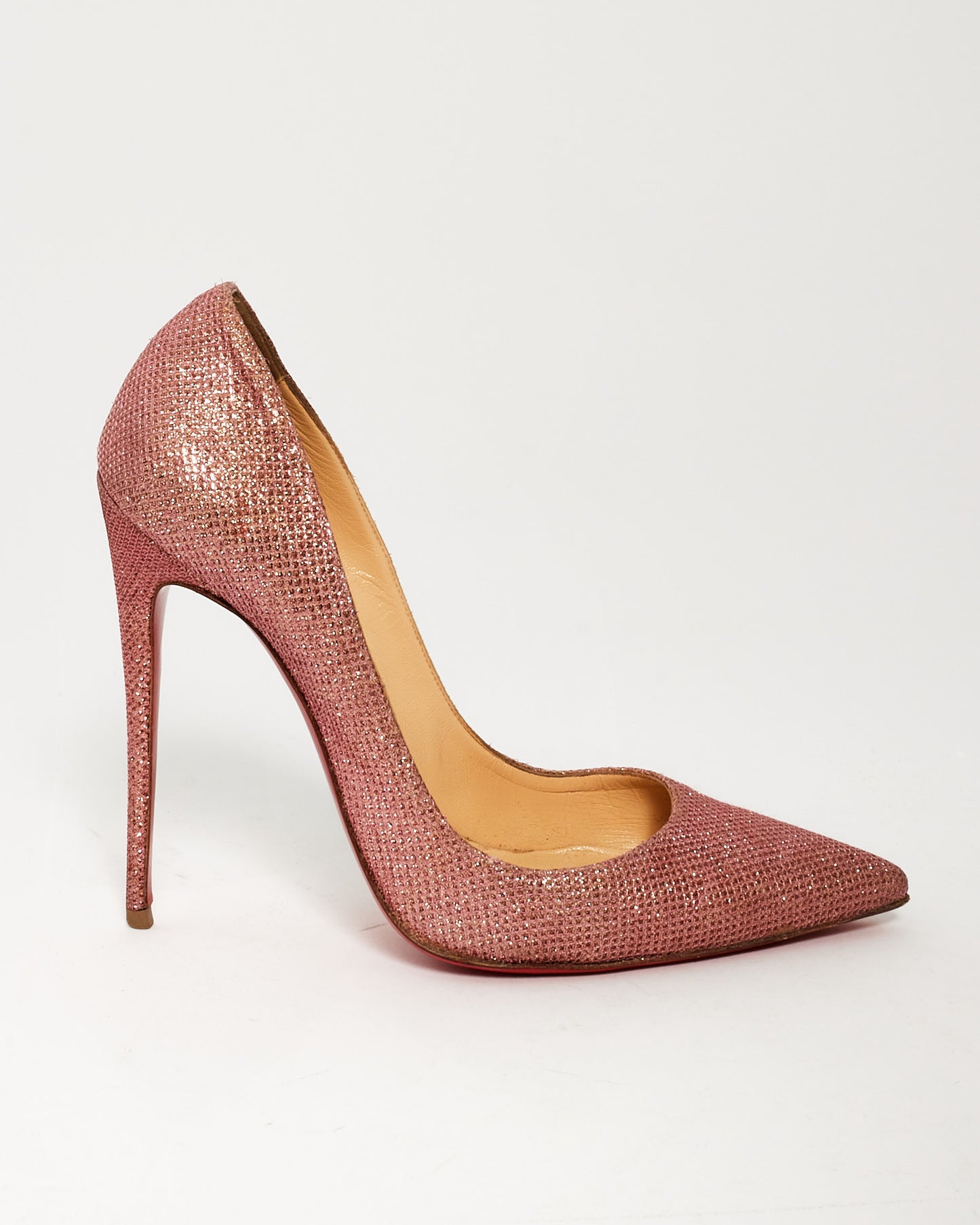 Christian Louboutin Pink Glitter Tissue So Kate 120 Pumps - 39.5