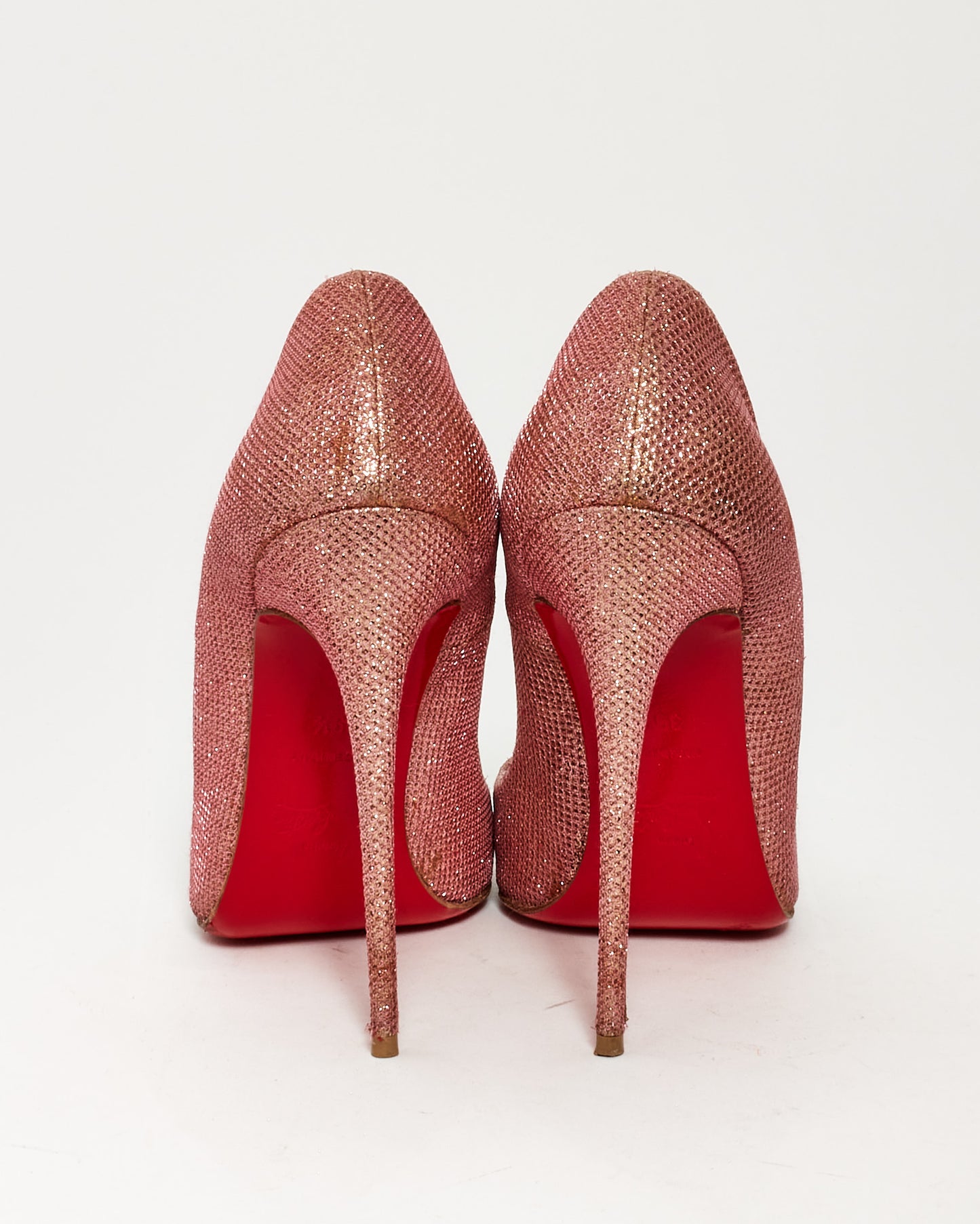 Christian Louboutin Pink Glitter Tissue So Kate 120 Pumps - 39.5