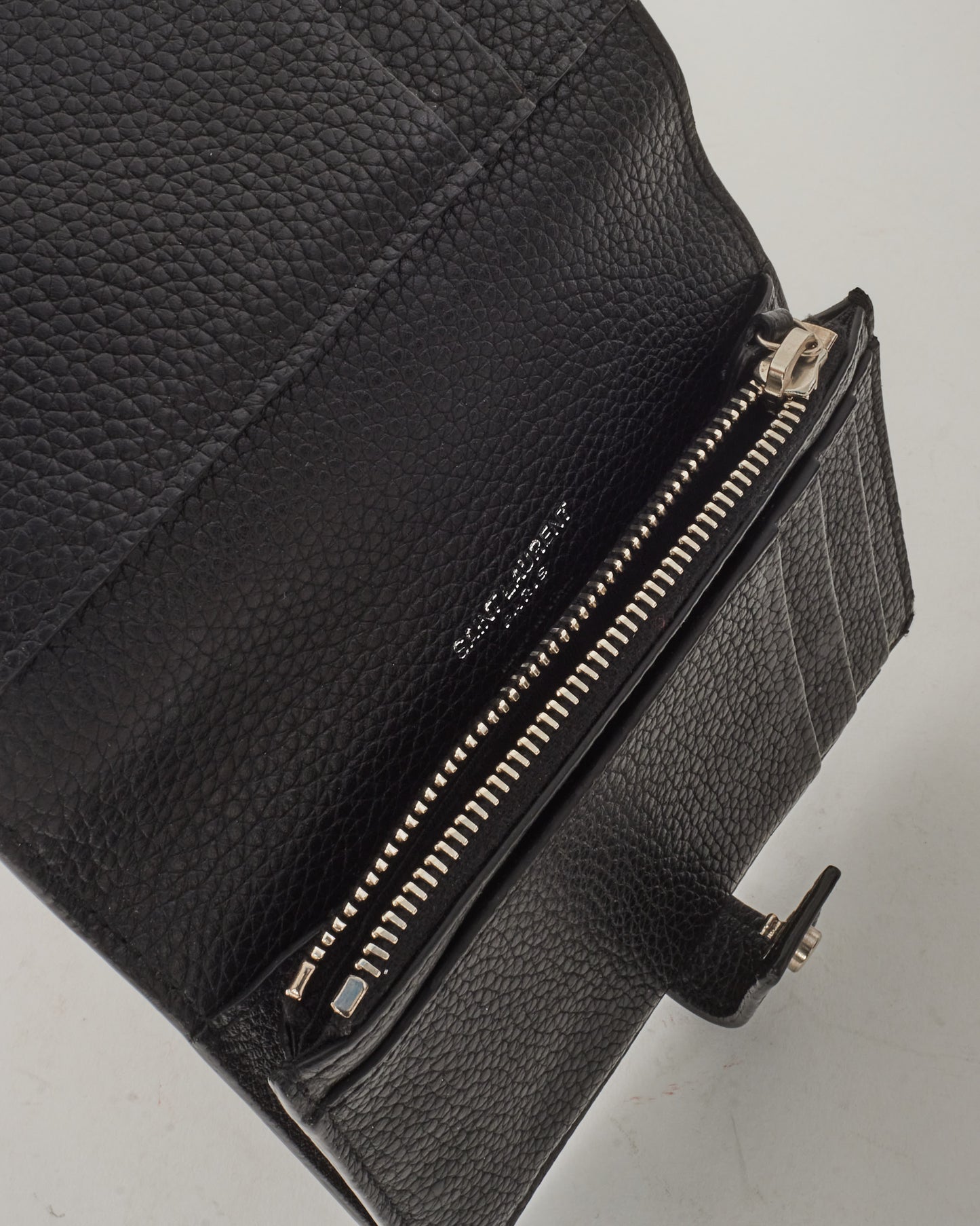 Saint Laurent Black Leather "Sac Du Jour" Compact Wallet