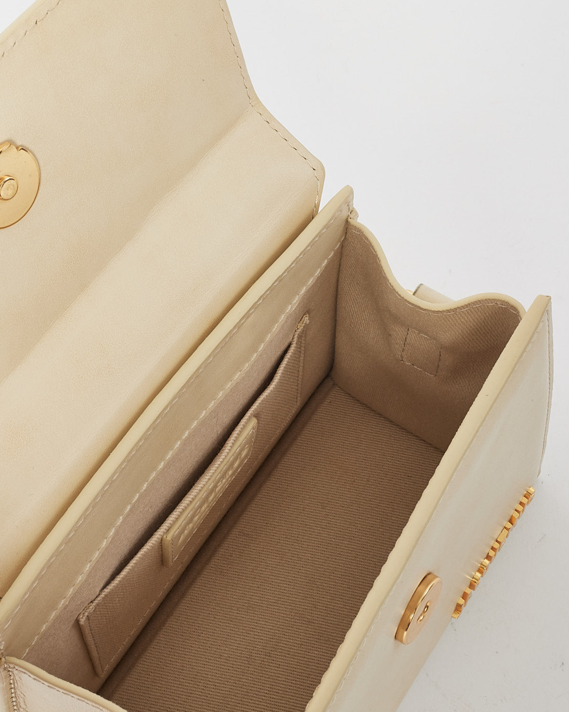 Jacquemus Cream Leather 
Le Chiquito Nœud
 Bag