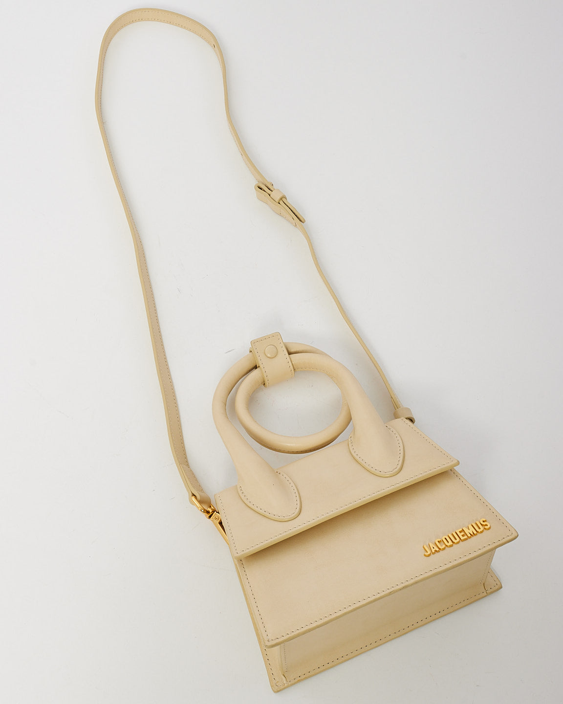 Jacquemus Cream Leather 
Le Chiquito Nœud
 Bag