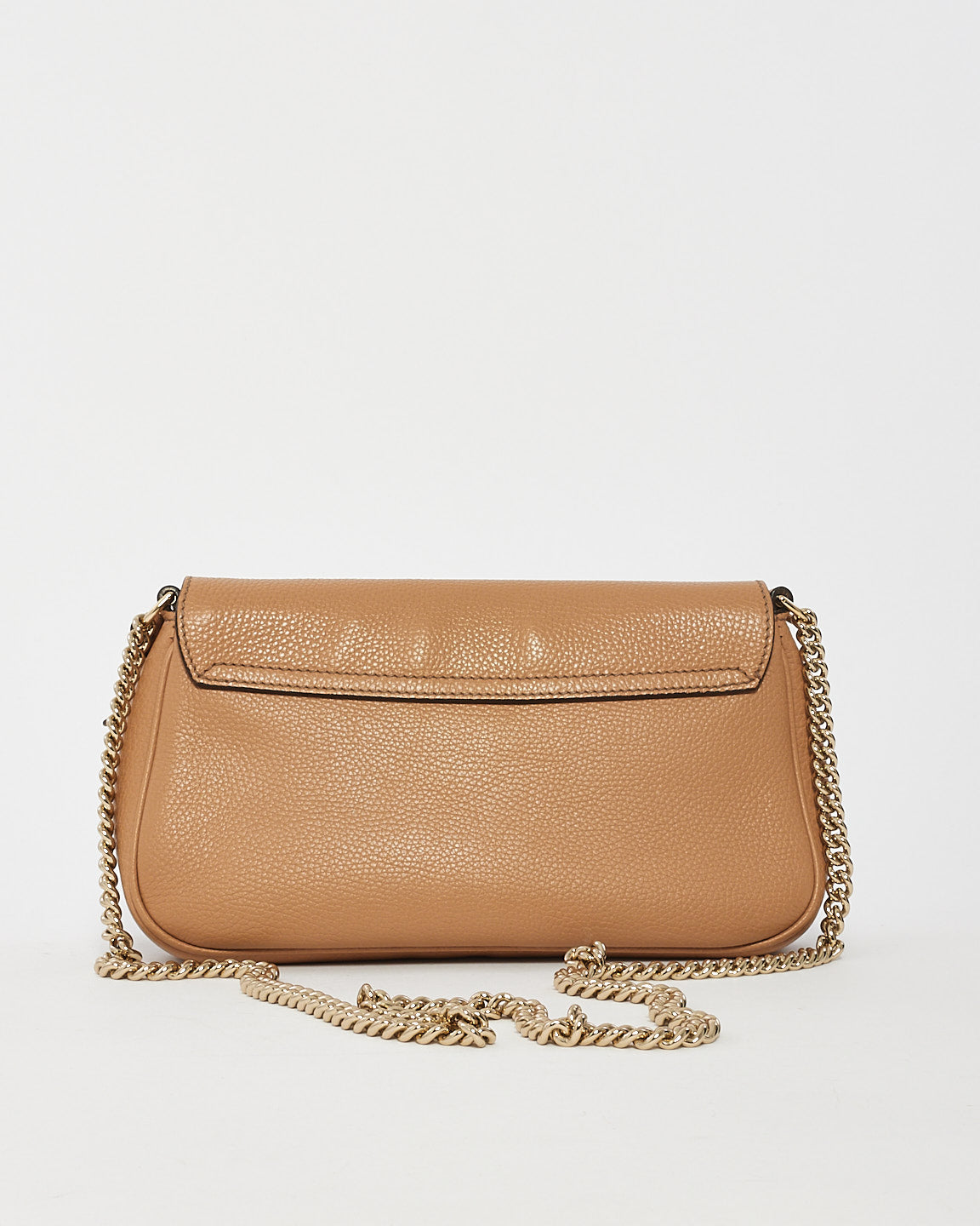 Gucci Tan Leather Soho Medium Flap Chain Crossbody Bag