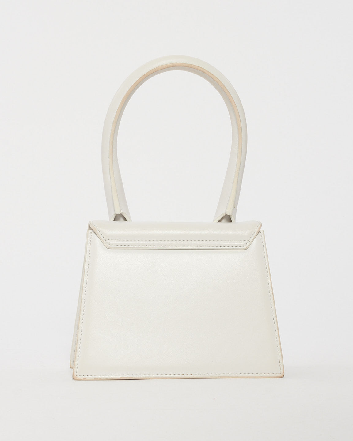 Jacquemus White Leather "Le Chiquito Moyen" Bag