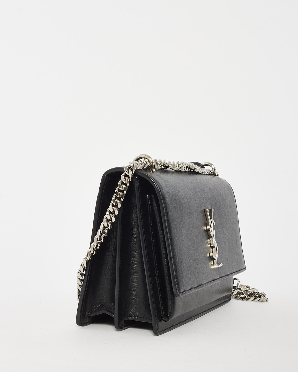 Saint Laurent Black Leather Medium Sunset Bag SHW