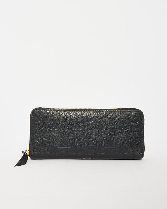 Louis Vuitton Black Monogram Empreinte Leather Clemence Wallet