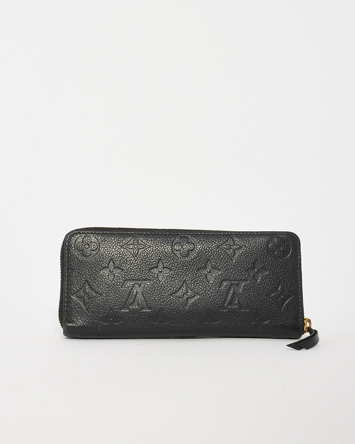 Louis Vuitton Black Monogram Empreinte Leather Clemence Wallet