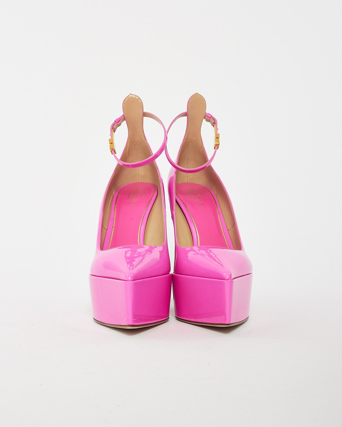 Valentino Pink Patent Leather Tan-Go Platform Pump - 40