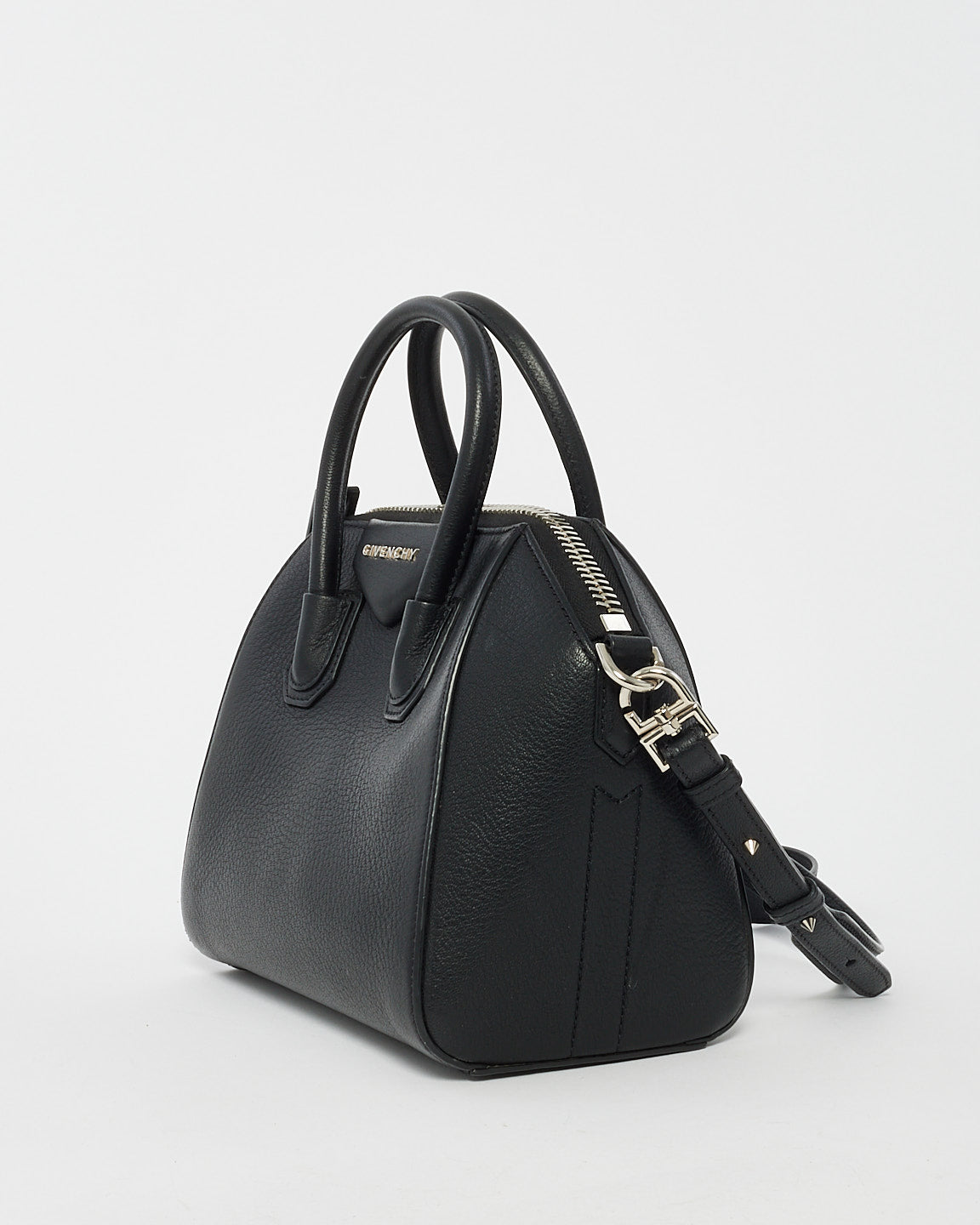 Givenchy Black Grained Leather Mini Antigona Bag