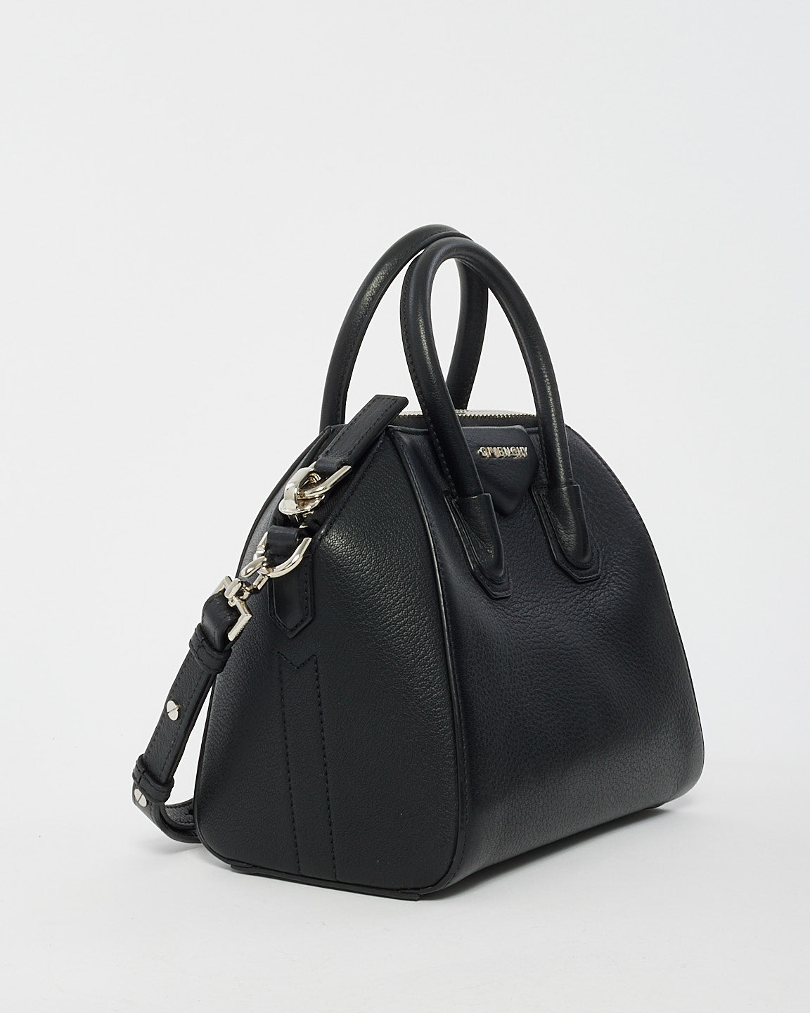 Givenchy Black Grained Leather Mini Antigona Bag