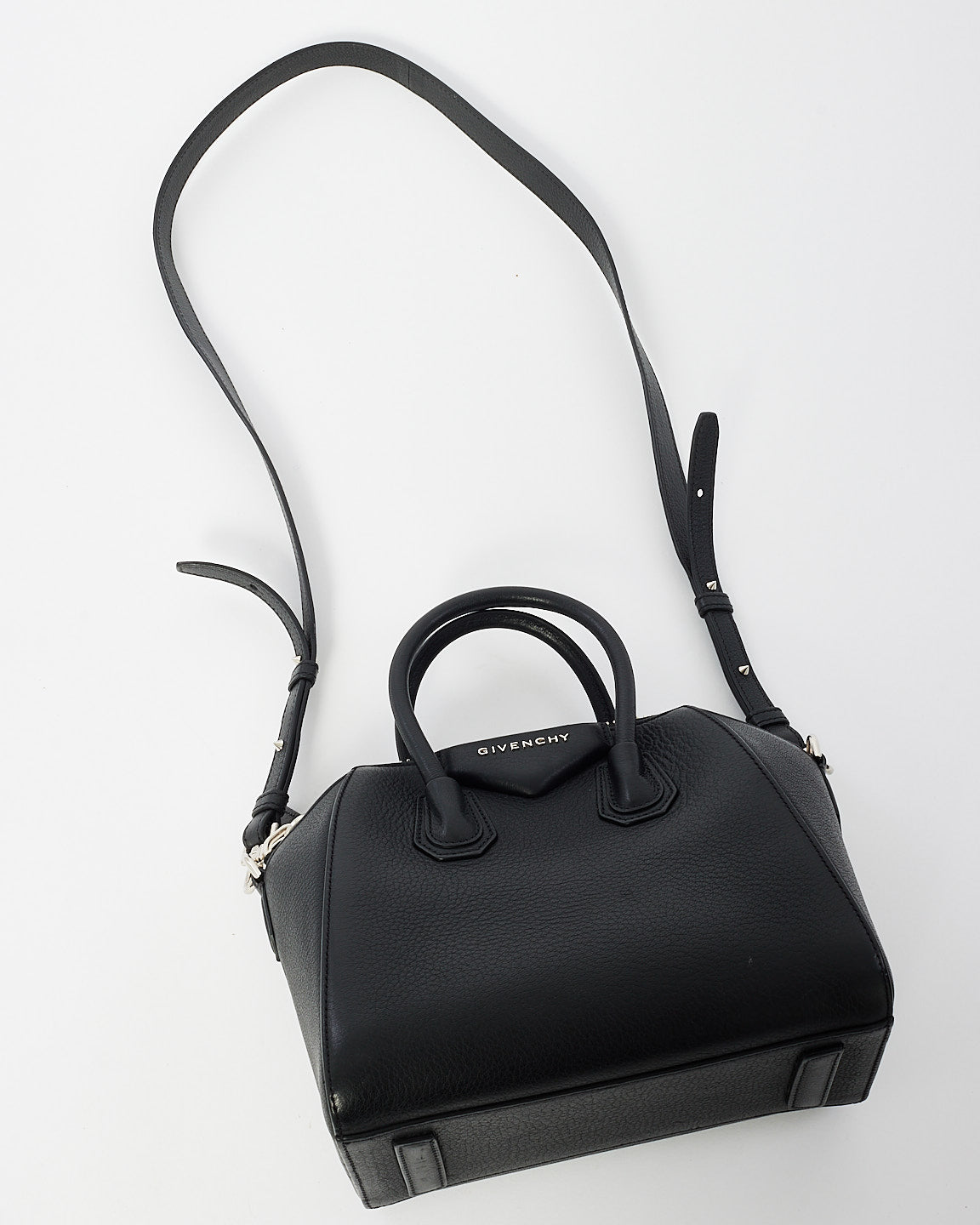 Givenchy Black Grained Leather Mini Antigona Bag