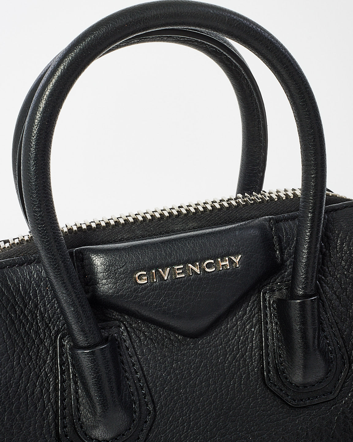 Givenchy Black Grained Leather Mini Antigona Bag