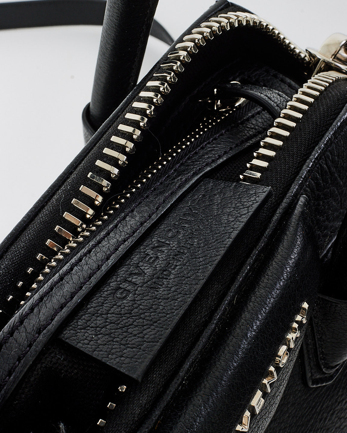 Givenchy Black Grained Leather Mini Antigona Bag