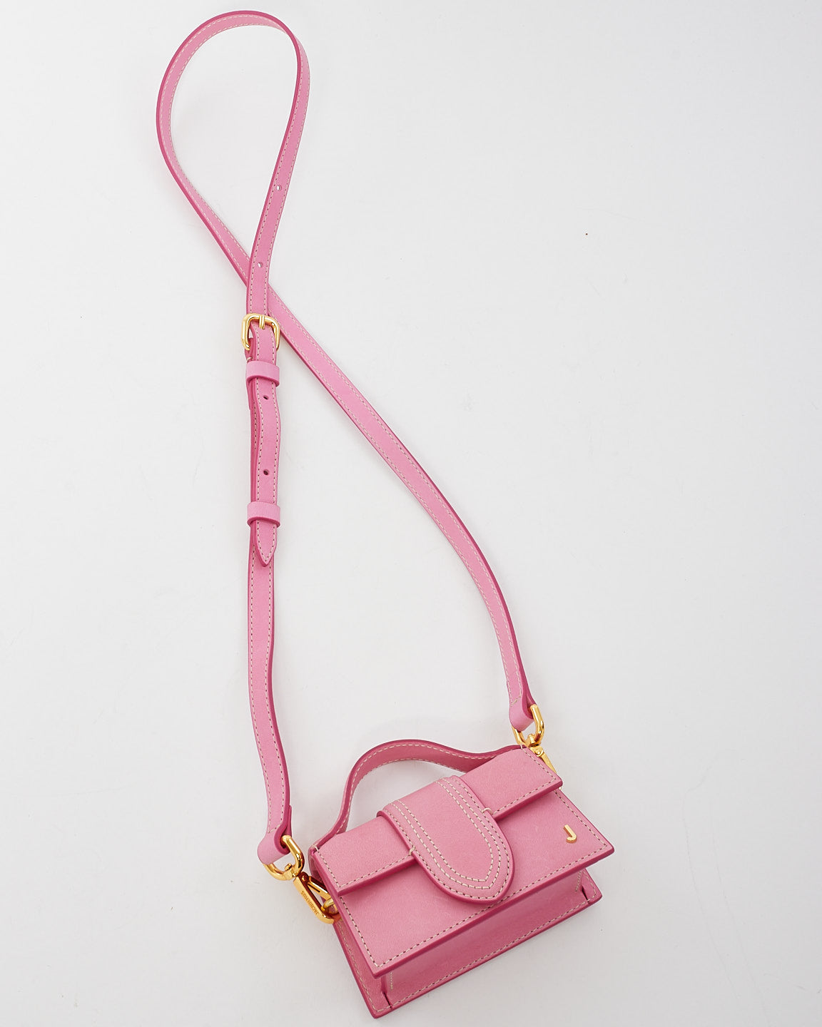 Jacquemus Pink Leather "Le Petit Bambino" Coin Pouch Bag