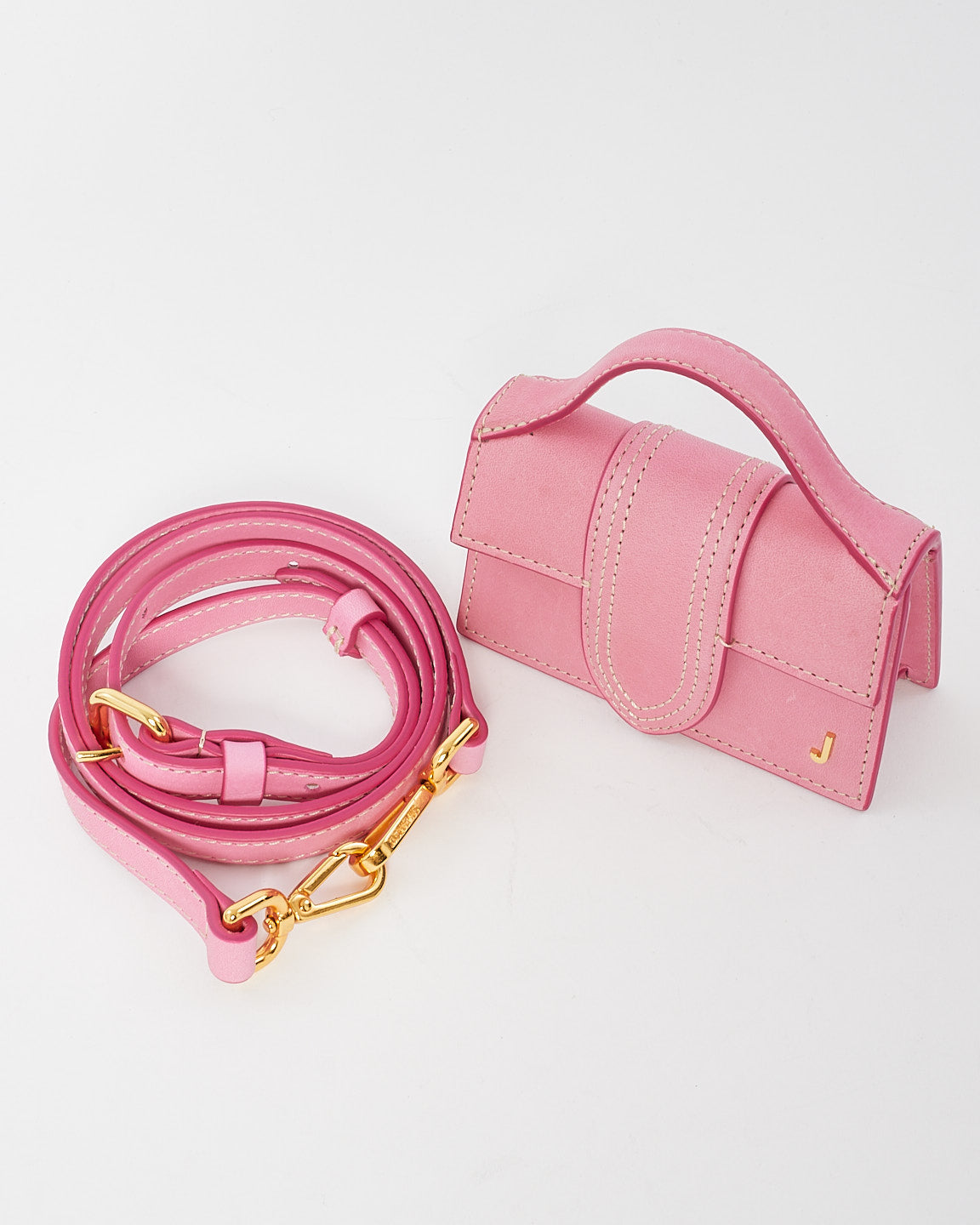 Jacquemus Pink Leather "Le Petit Bambino" Coin Pouch Bag