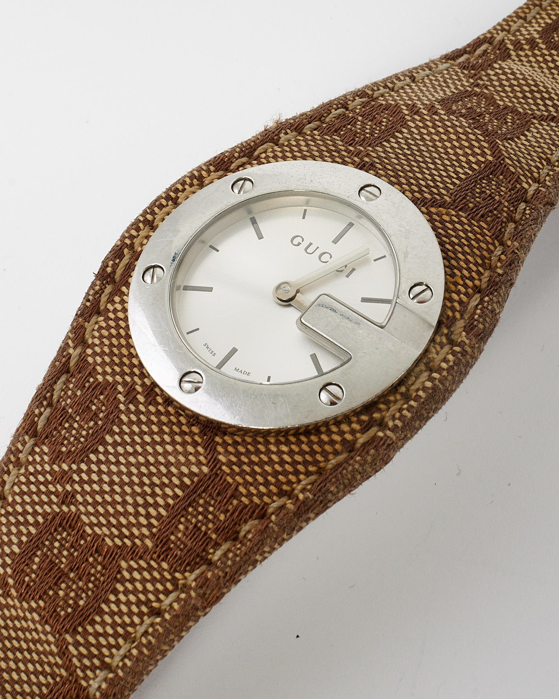 Gucci Brown Monogram Canvas Bandeau Watch