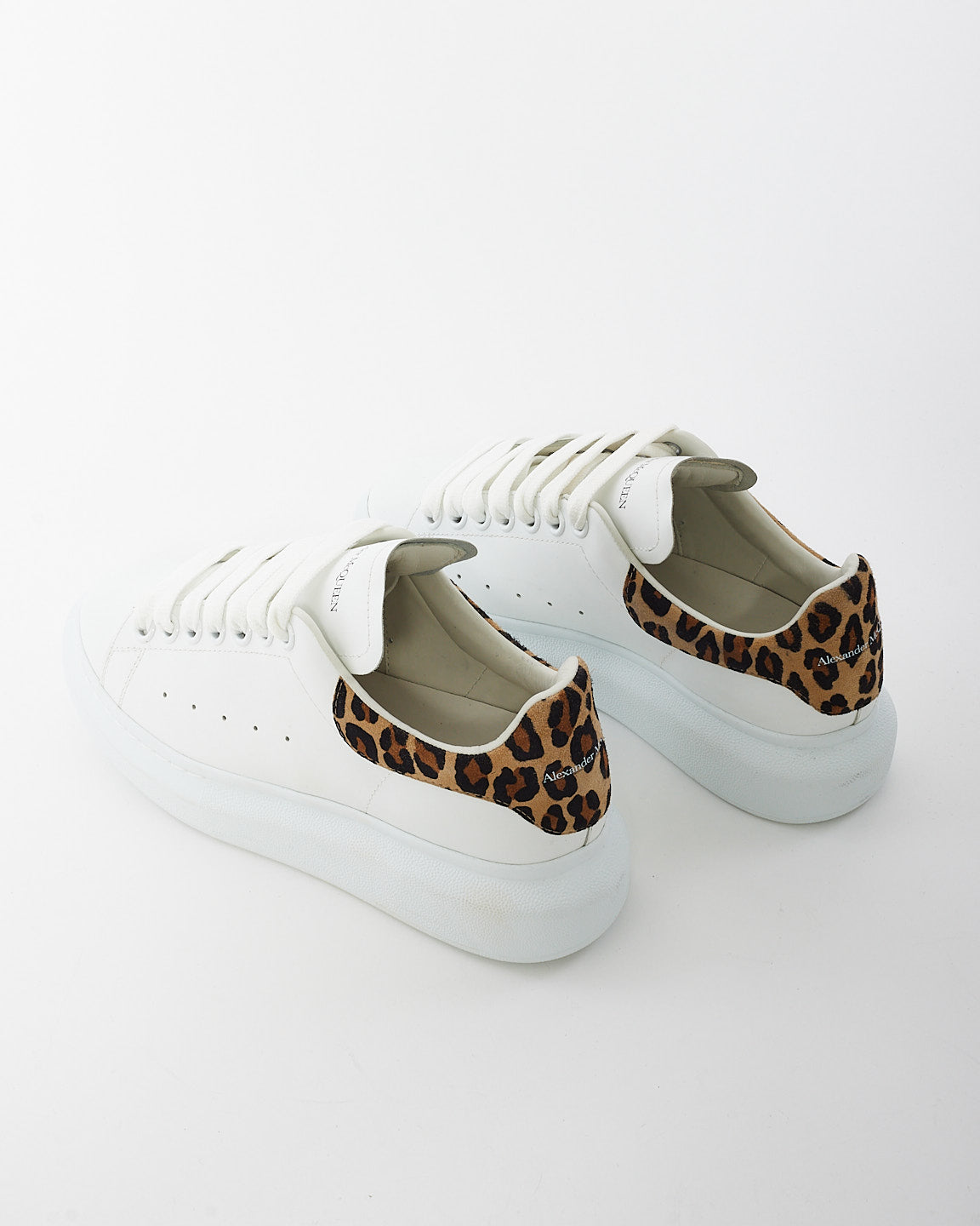 Alexander McQueen White 
Leopard Oversized Sneaker - 36.5