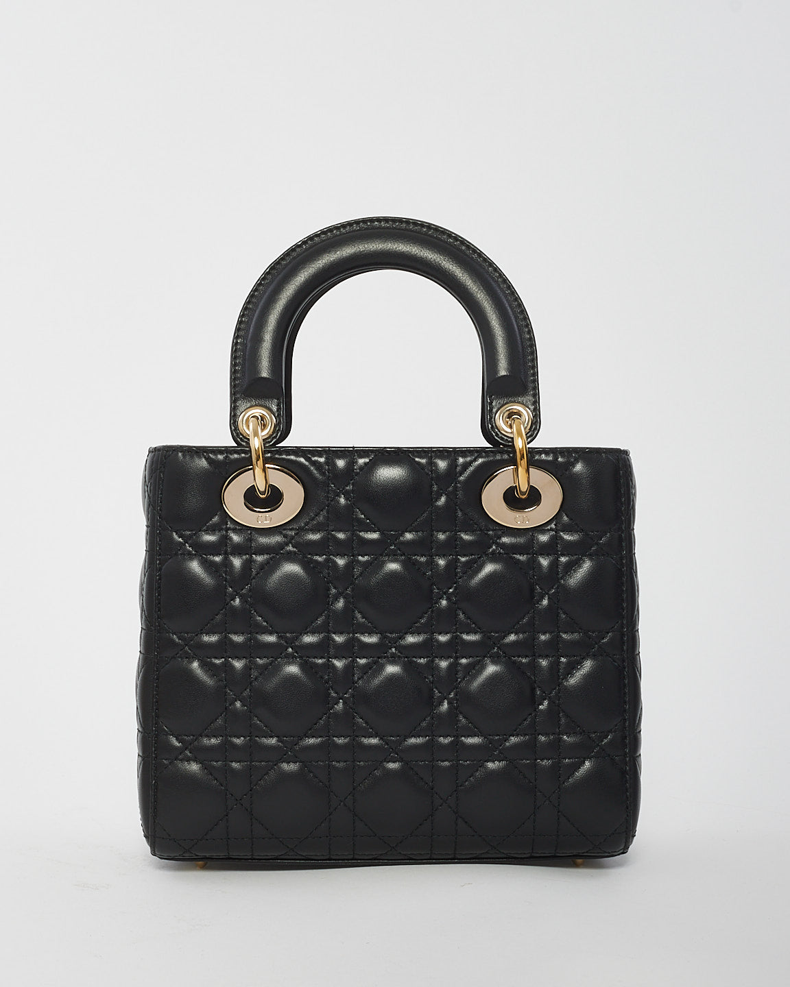 Dior Black Lambskin Leather Small Lady Dior Bag