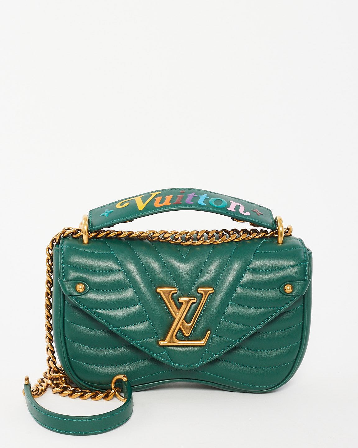 Louis Vuitton Chaîne New Wave en cuir vert émeraude PM