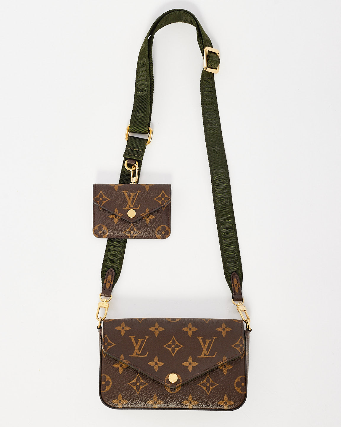 Louis Vuitton Monogram Canvas Félicie Strap 
Go Crossbody with Khaki Strap