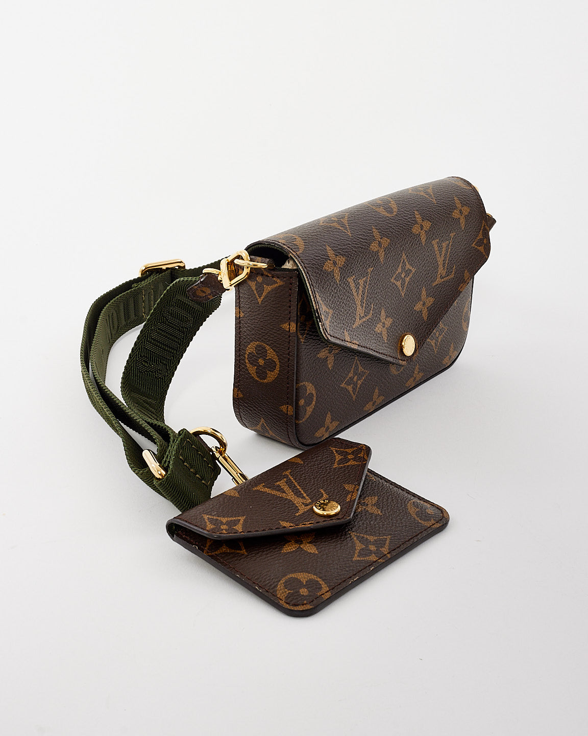 Louis Vuitton Monogram Canvas Félicie Strap 
Go Crossbody with Khaki Strap