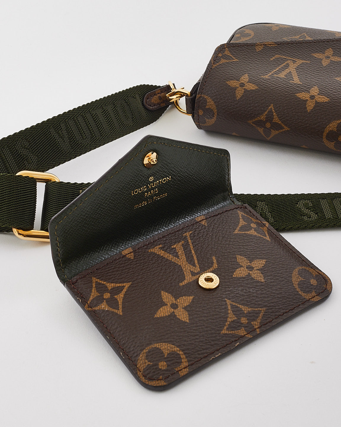 Louis Vuitton Monogram Canvas Félicie Strap 
Go Crossbody with Khaki Strap