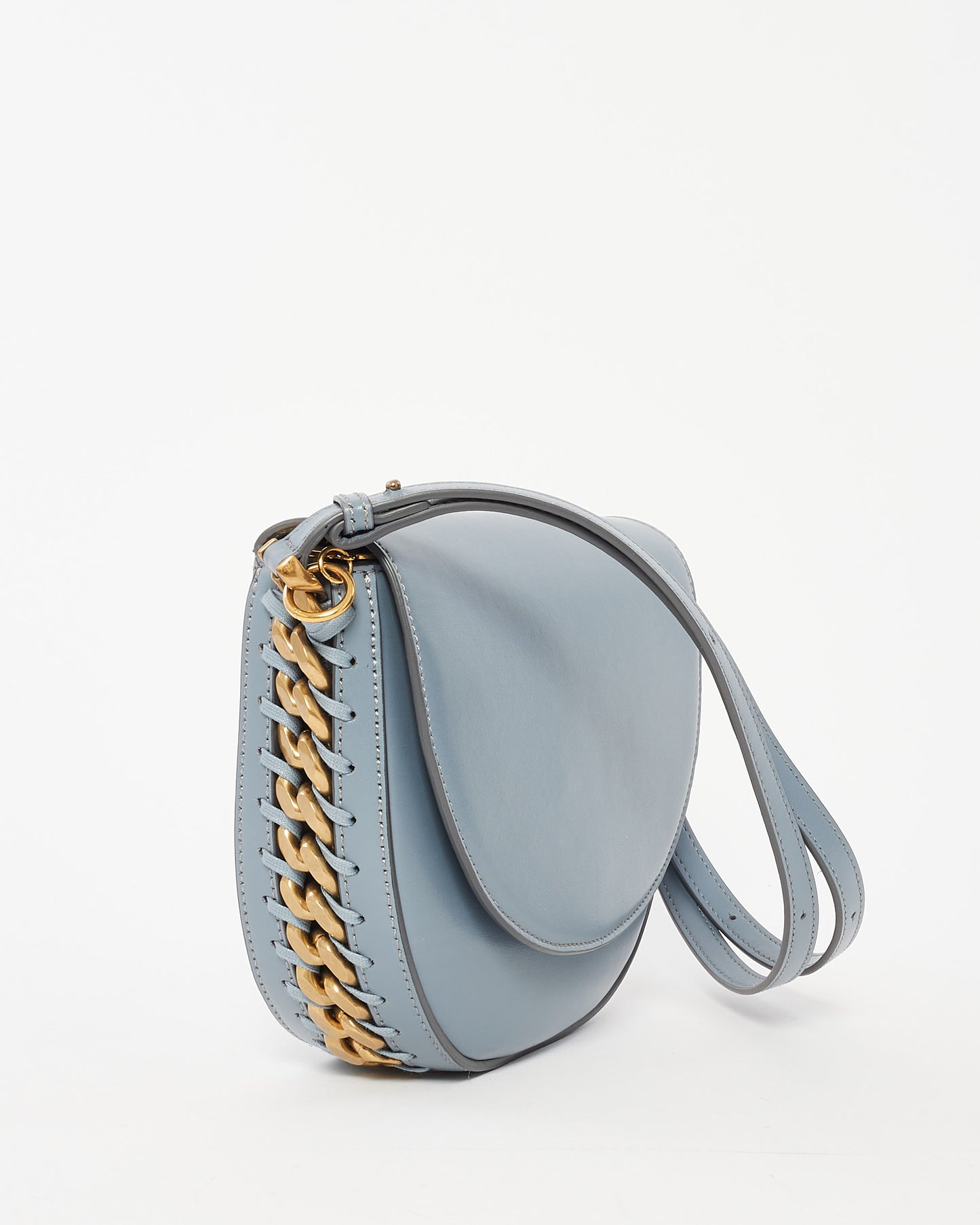 Stella McCartney Blue Leather Medium Frayme Bag