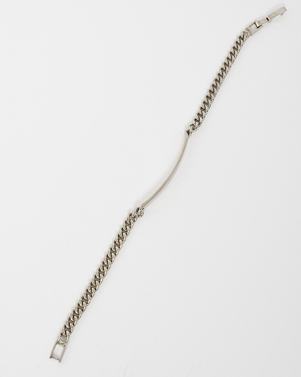 Saint Laurent Silver Metal Chain Bracelet