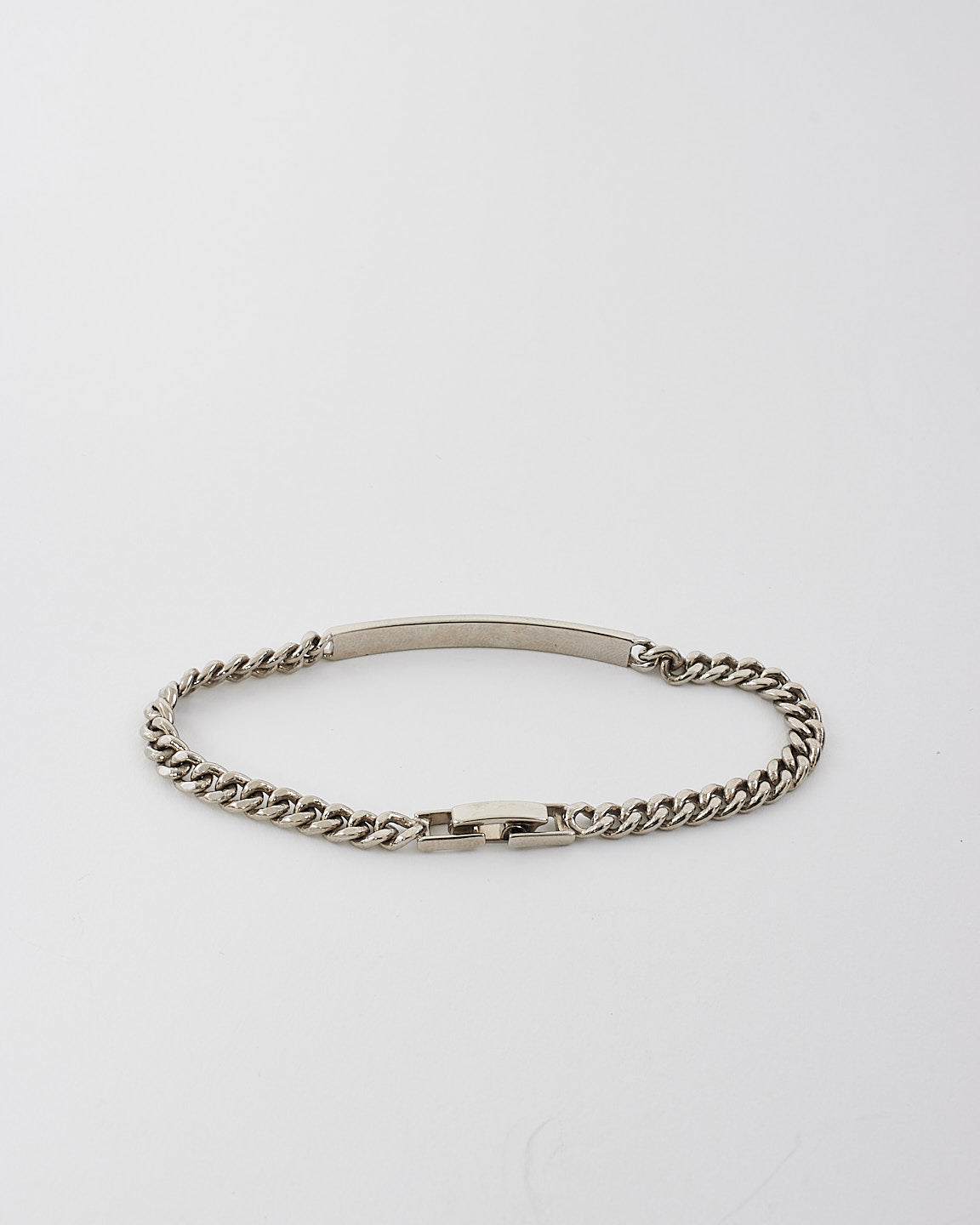 Saint Laurent Silver Metal Chain Bracelet