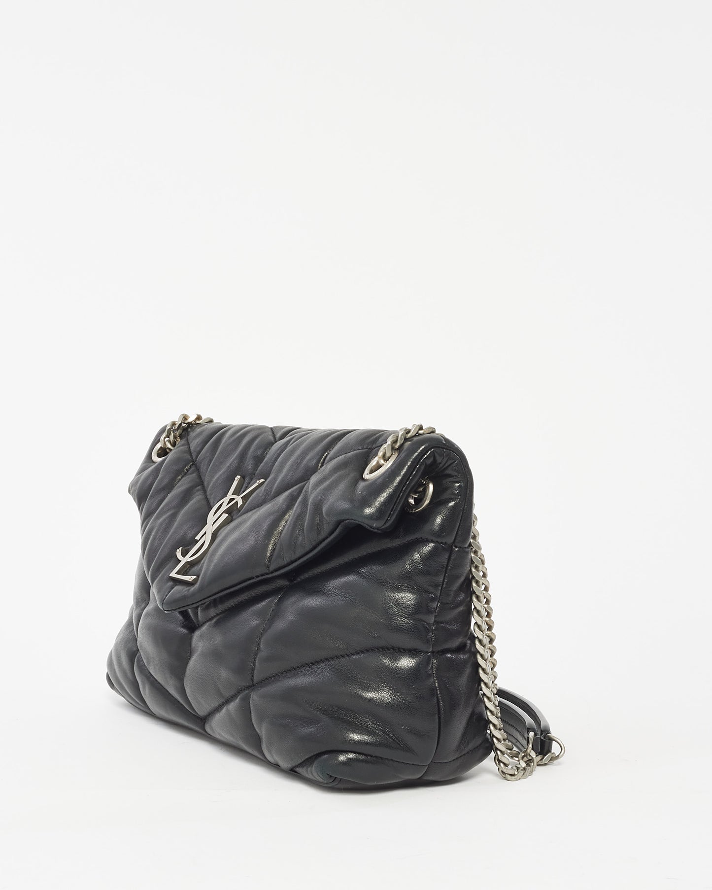 Saint Laurent Petit sac à bandoulière Loulou Puffer noir