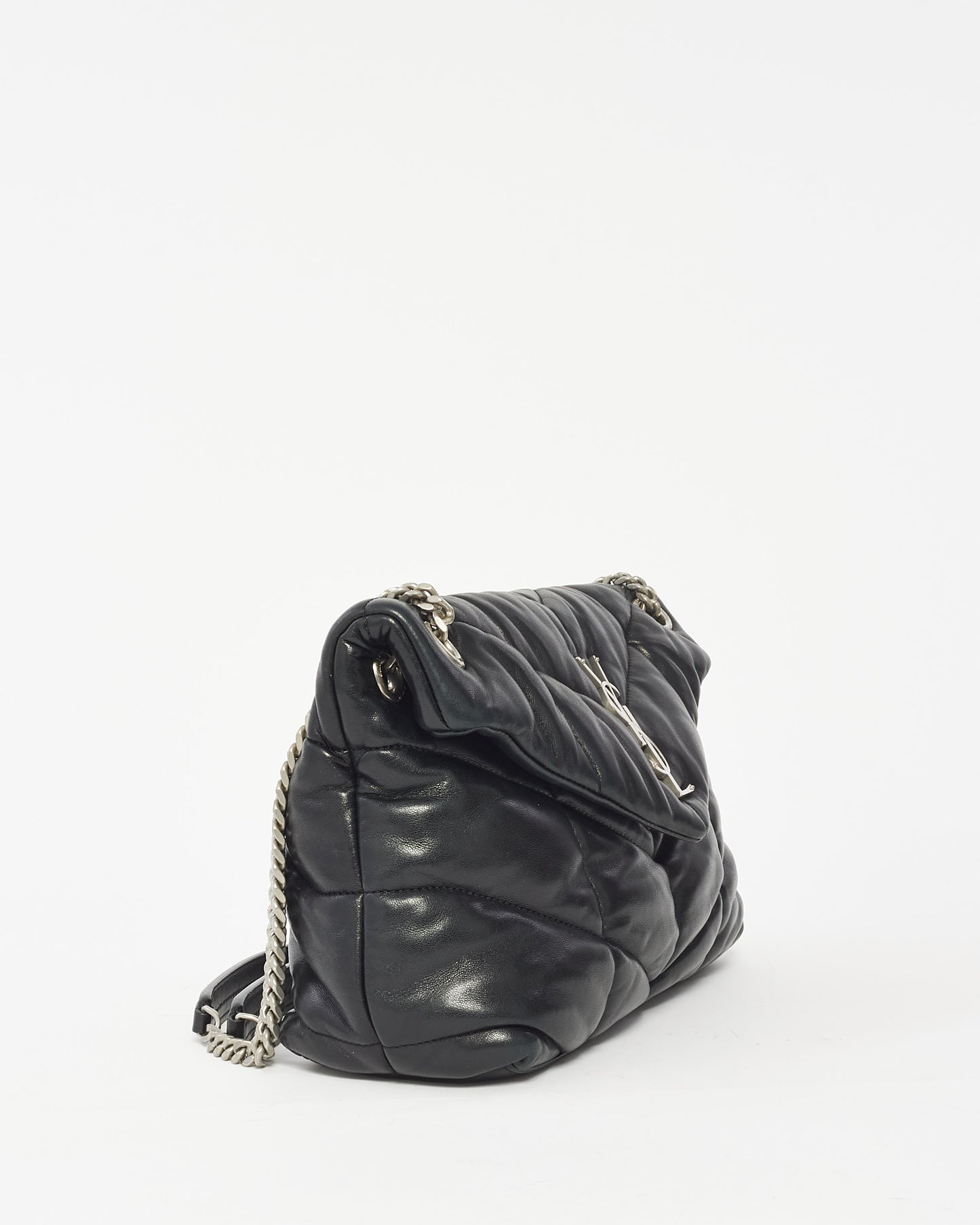 Saint Laurent Petit sac à bandoulière Loulou Puffer noir