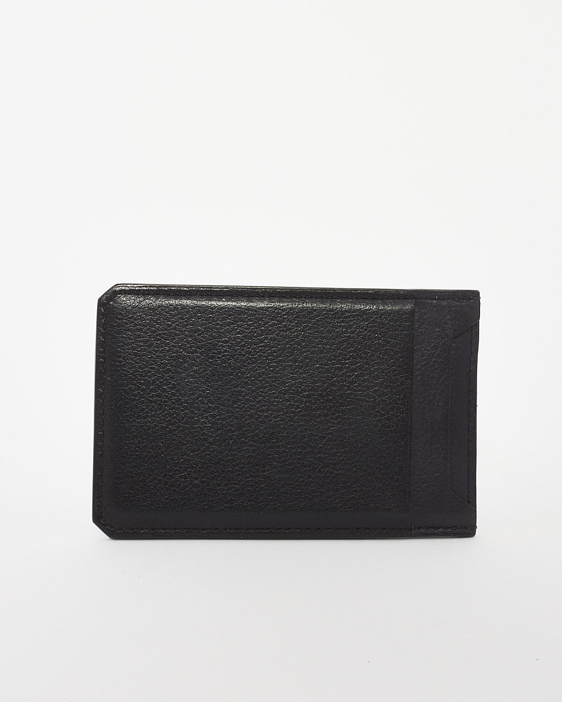 Hermès Blue 
Black Leather City 4CC Jungle Card Holder