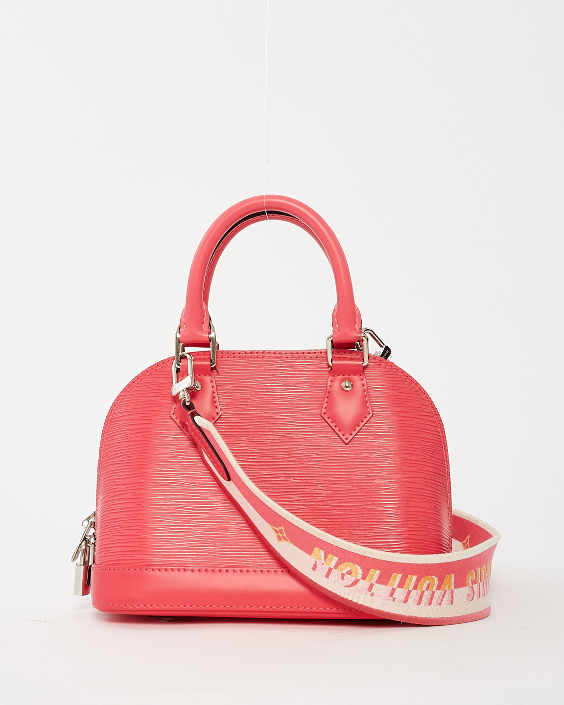 Louis Vuitton Pink Epi Leather Alma BB with Canvas Strap