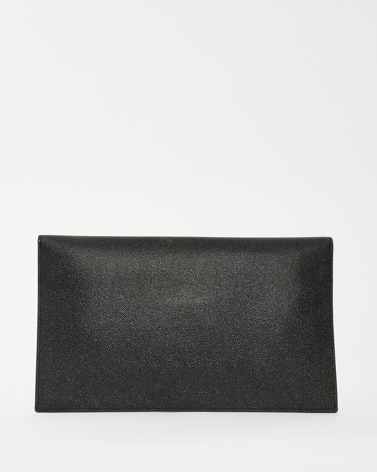 Saint Laurent Black Grained Leather So Black Uptown Clutch