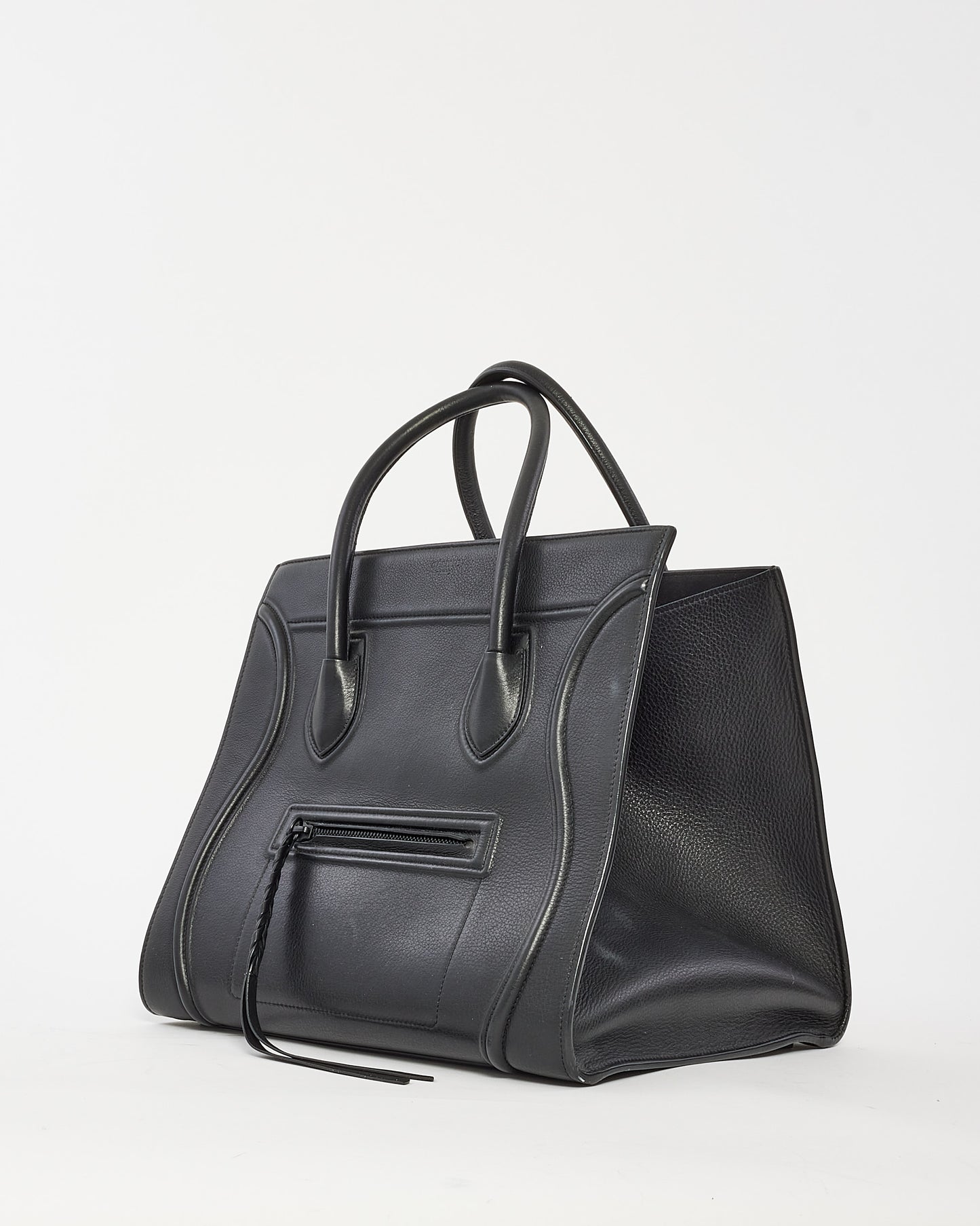 Celine Black Leather Phantom Luggage Medium Tote Bag