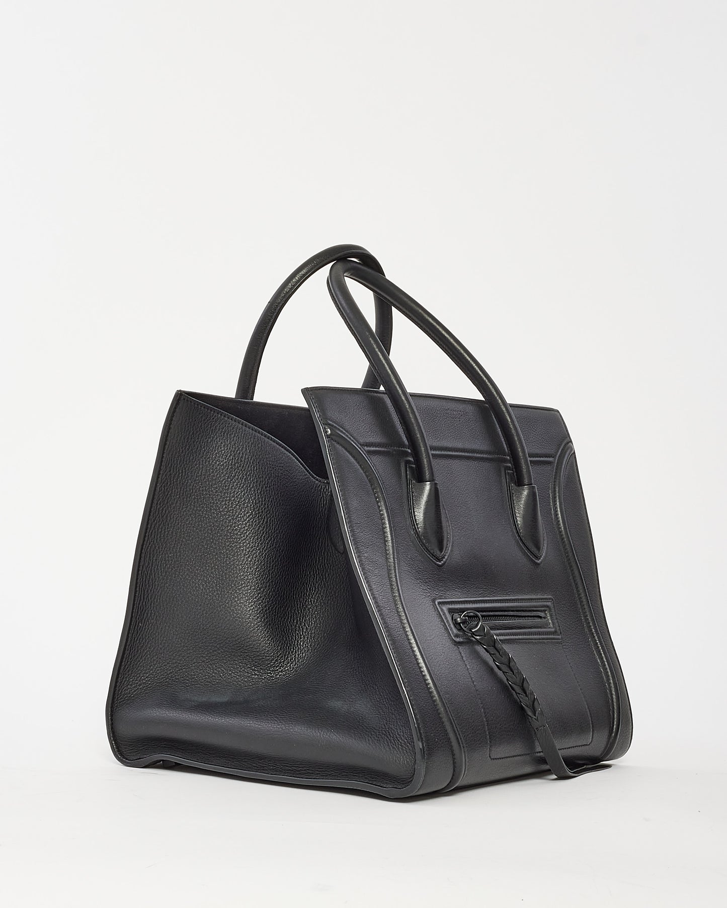 Celine Black Leather Phantom Luggage Medium Tote Bag