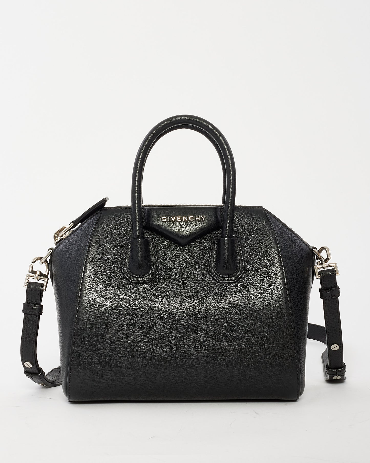 Givenchy Black Grained Leather Mini Antigona Bag