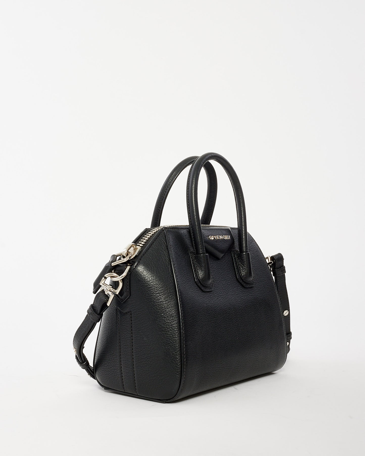 Givenchy Black Grained Leather Mini Antigona Bag