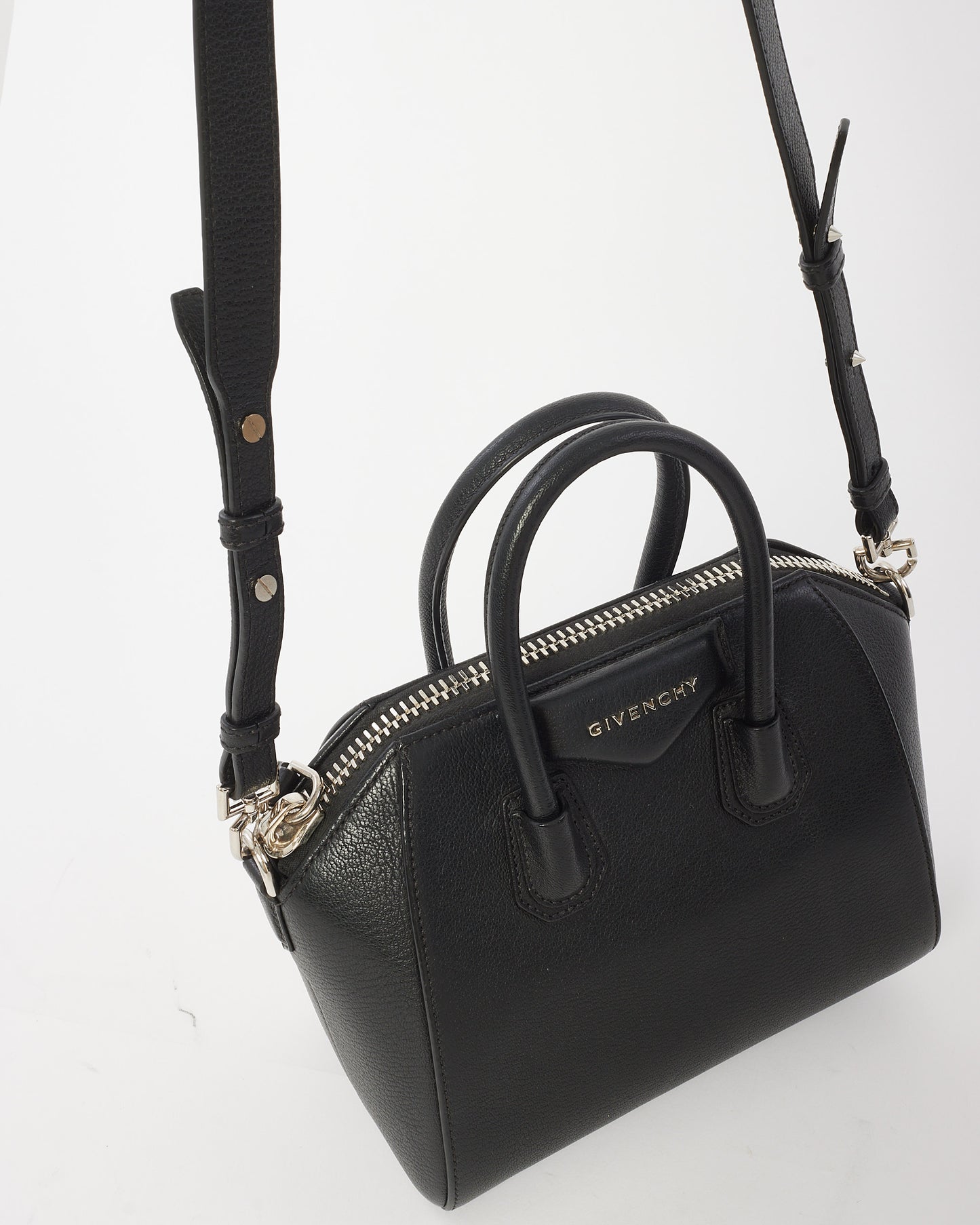 Givenchy Black Grained Leather Mini Antigona Bag